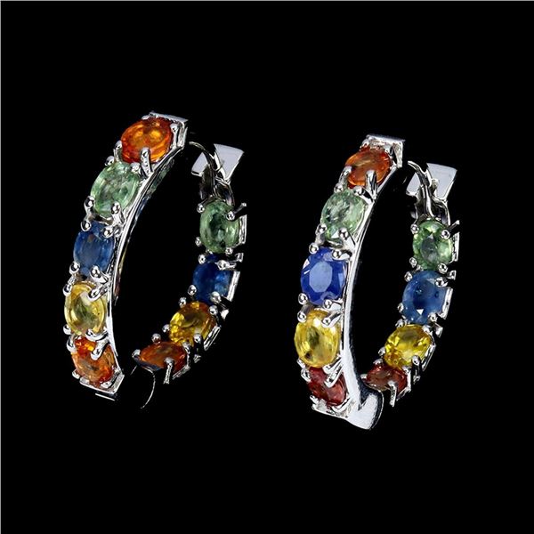 Natural Multi Color sapphire Earrings