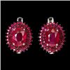 Image 1 : Natural Pigeon Blood Red Ruby Earrings