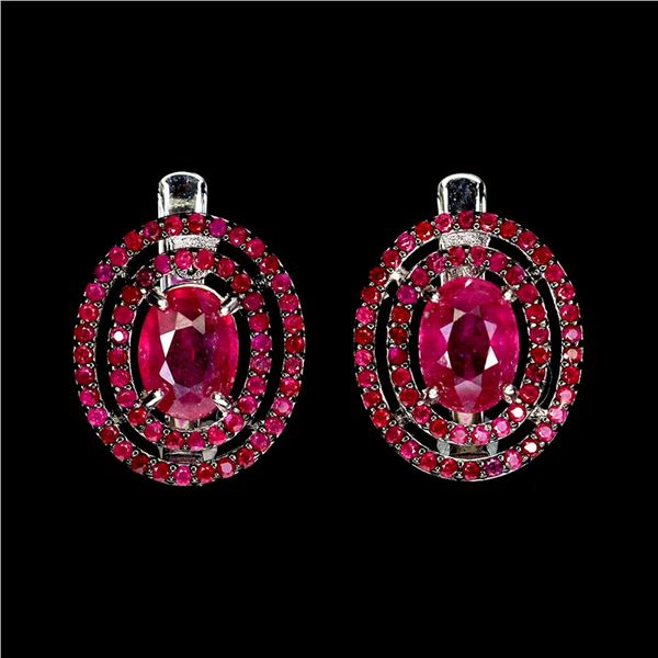 Natural Pigeon Blood Red Ruby Earrings