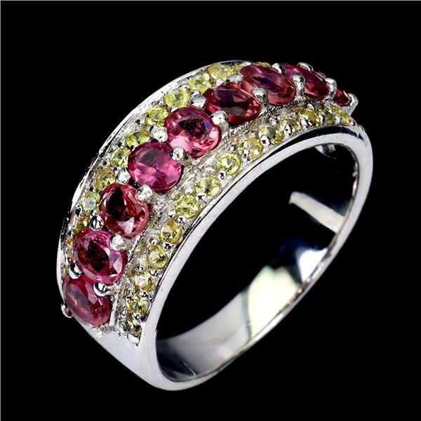 Natural Tourmaline & Sapphire Ring