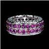 Image 1 : Natural Rhodolite Garnet Eternity Ring