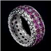 Image 2 : Natural Rhodolite Garnet Eternity Ring