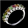 Image 1 : Natural Multi Color Tourmaline Eternity Ring