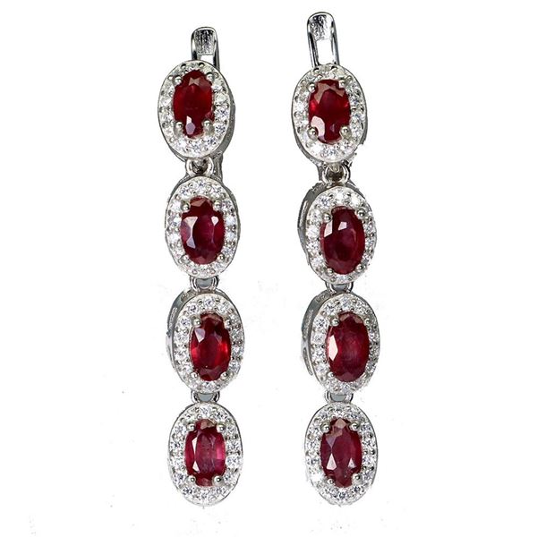 Natural Pigeon Blood Red Ruby Earrings