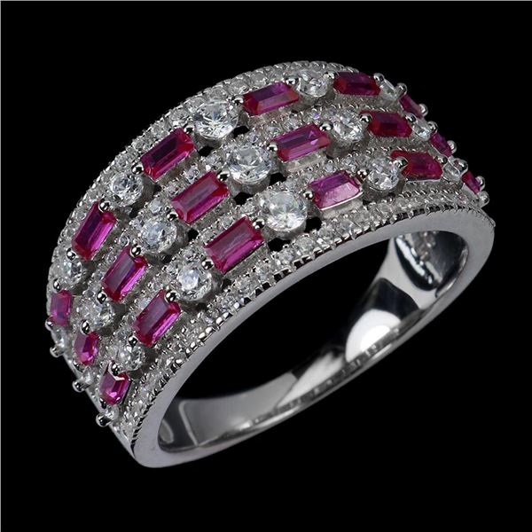 Natural Rhodolite Garnet Ring