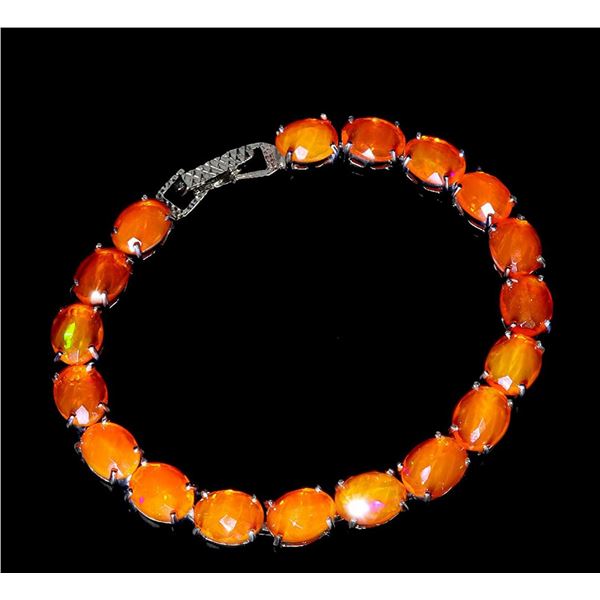 Natural Mexican Orange Opal 9x7 MM - Bracelet