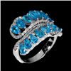 Image 1 : Natural Rare Brazil Blue Apatite Ring