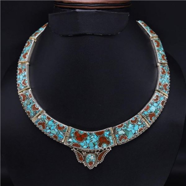 Tibet Natural Stone Tribal Queen Royal Necklace