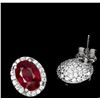 Image 2 : Natural Oval Red Ruby Earrings