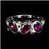 Image 1 : Natural Oval Rhodolite Garnet Ring