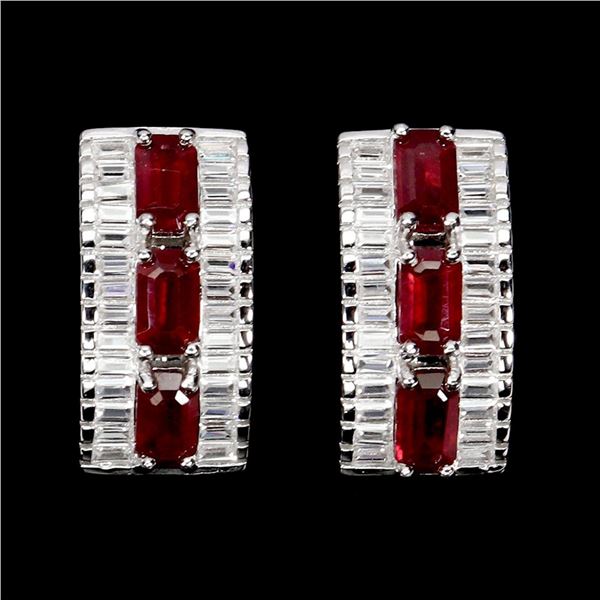 Natural Pigeon Blood Red Ruby EarRings