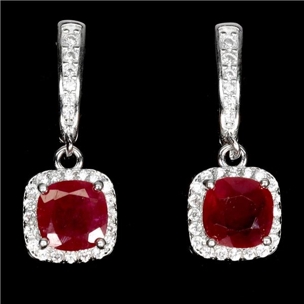 Natural Pigeon Blood Red Ruby EarRings