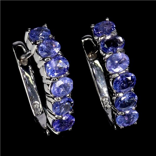 Natural Oval Tanzanite Earrings