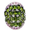 Image 2 : Natural Oval Chrome Diopside & Ruby Ring