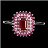Image 1 : Natural Octagon Red & Pink Ruby Ring