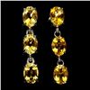 Image 1 : Natural Oval Citrine Tripple drop Earrings