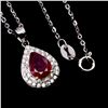 Image 2 : Natural Pear Red Ruby Necklace