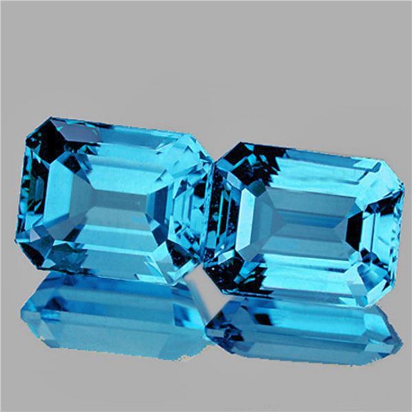 Natural Sky Blue Topaz Pair  [Flawless-VVS]