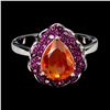 Image 2 : Natural Pear Orange Opal Ring