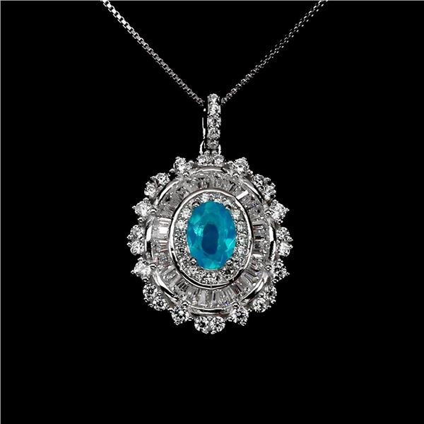 Natural Ethopian Blue Fire Opal Necklace