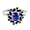 Image 1 : Natural Blue Sapphire & Spinel Ring