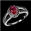 Image 2 : Natural Oval Red Ruby & Spinel Ring