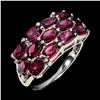 Image 1 : Natural Oval Rhodolite Garnet Ring