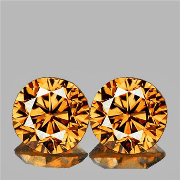 Natural Imperial Golden Zircon Pair {Flawless-VVS1}