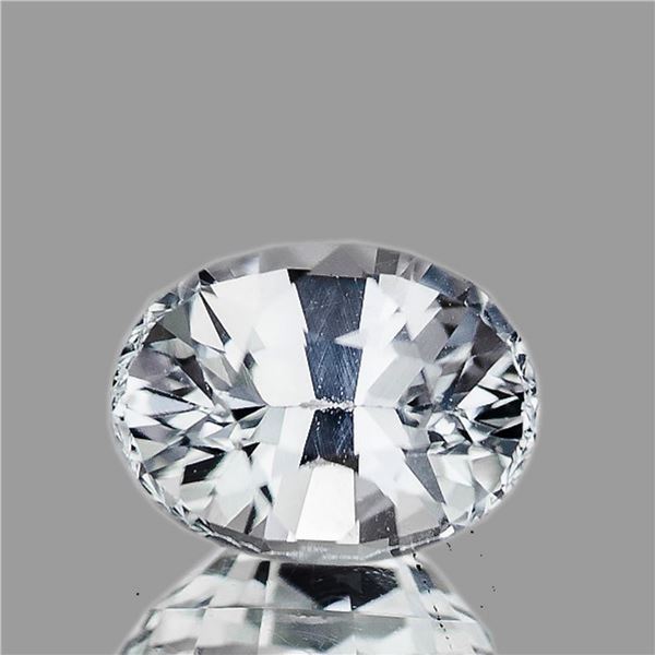 Natural Oval White Sapphire [Flawless-VVS]