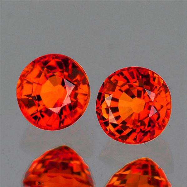 Natural Intense Orange Sapphire Pair[Flawless-VVS]