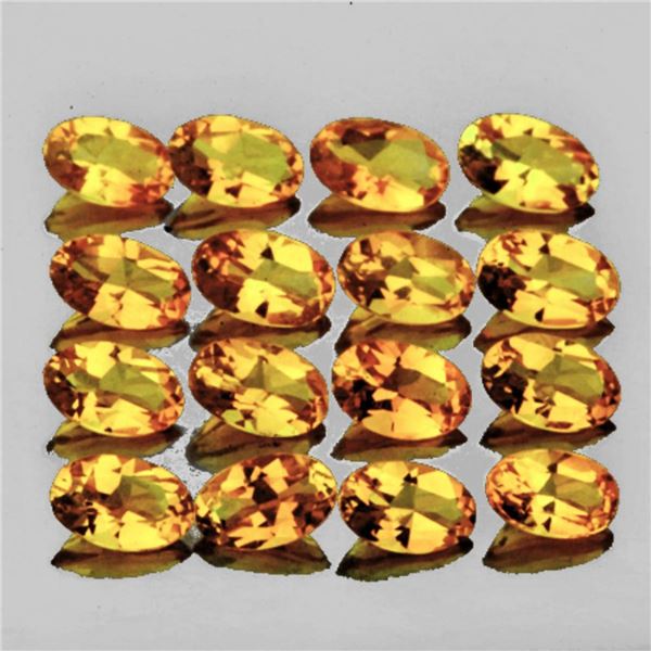 Natural Golden Yellow Citrine 16 Pcs (Flawless-VVS1}