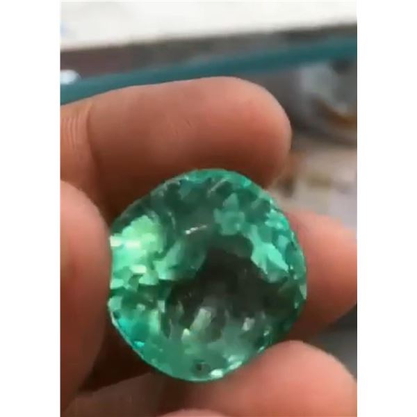 Natural Cushion Colombian Emerald - Certfied