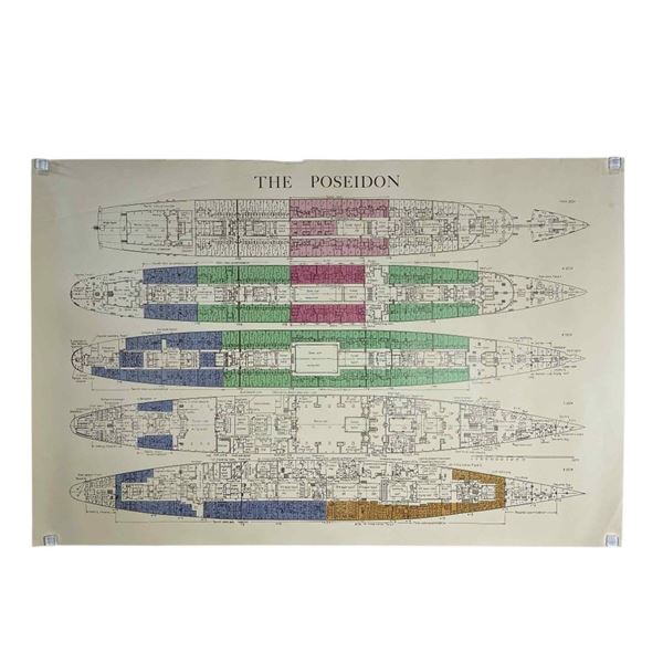 Beyond the Poseidon Adventure (1979) - Waterproof Ship Schematic Map