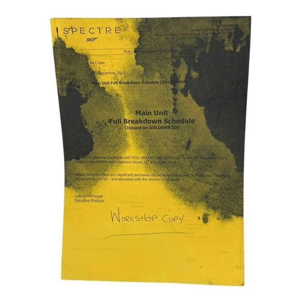 James Bond - Spectre (2015) - Main Unit Full Breakdown Schedule