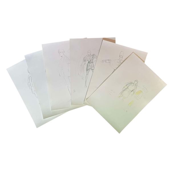 Once Upon a Time (2011-2018) - Set of 6 Costume Designs. Lot #5 (Production used copies)