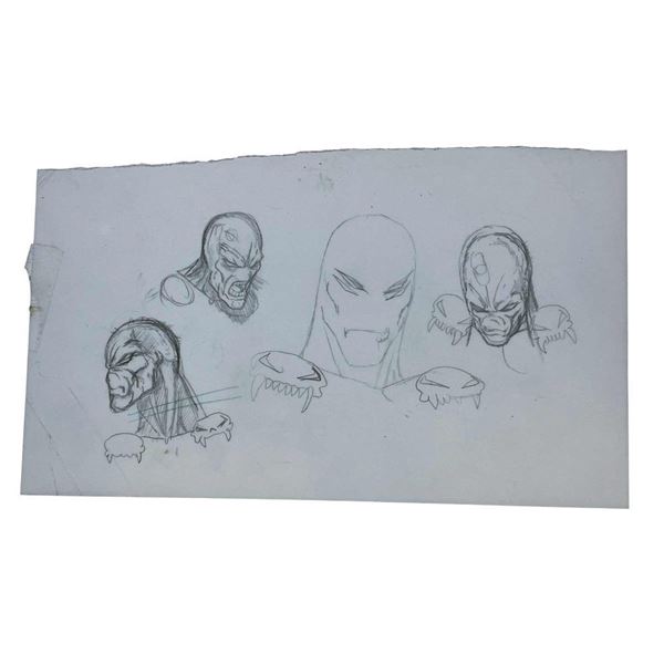 Spawn (1997) - Original Hand Drawn Concept Art (Robert Kurtzman) - Spawn Masks