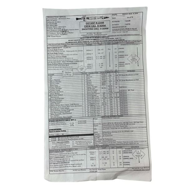 Guardians of the Galaxy Vol. 2 (2017) - Call Sheet