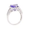 Image 4 : 3.03 ctw Tanzanite and Diamond Ring - 14KT White Gold