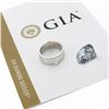 Image 1 : NEW 14k Gold GIA 0.53 ctw Emerald Cut Diamond Solitaire Milgrain Wide Band Ring