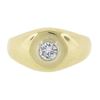 Image 6 : Unisex Solid 14k Gold 0.25 ctw Round Cut Diamond Bezel Solitaire Signet Band Rin