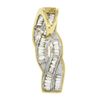 Image 3 : 14K Yellow Gold 0.80 ctw Baguette Cut Diamond Channel Set Braided Slide Pendant