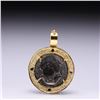 Image 2 : 18K Yellow Gold Pendant with Iolite Cabochons & Sterling Silver Insert