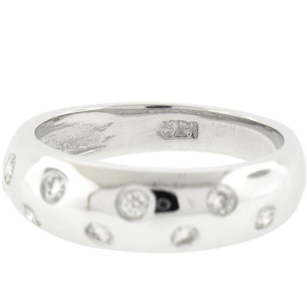 14K Gold 0.18 ctw Round Brilliant Burnish Set Diamond 5.9mm Polished Stack Band