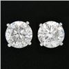 Image 1 : NEW Classic Platinum 1.86 ctw Round Brilliant Cut Diamond Prong Set Stud Earring