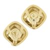 Image 2 : 14k Yellow Gold 4.14 ctw Channel Set Diamond Covered Cushion Shape Button Earrin