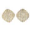 Image 6 : 14k Yellow Gold 4.14 ctw Channel Set Diamond Covered Cushion Shape Button Earrin