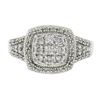 Image 4 : Solid 10k White Gold 0.50 ctw Pave Set Round Cut Diamond Milgrain Detailed Ring
