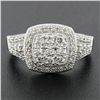 Image 6 : Solid 10k White Gold 0.50 ctw Pave Set Round Cut Diamond Milgrain Detailed Ring