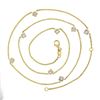 Image 2 : NEW 14K Gold 1.14 ctw Bezel Station Princess Diamond by the Yard Chain Necklace