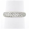 Image 1 : 18K TT Gold 0.65 ctw Round Pave 3 Row Diamond Domed Stackable Wedding Band Ring